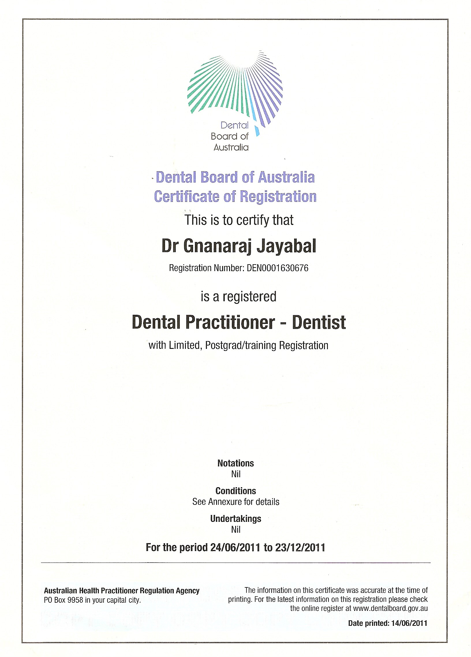 Dr-Gnanaraj-dentist-certification